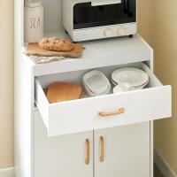 ,Aparador Auxiliar de madera de ingenieria bajo de Cocina con 2 Puertas y 1 cajón, para microondas,L62 cm x P40 cm x H119 cm,ES - details 5