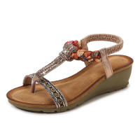 Sandalia 2025 Nuevas sandalias de moda con diamantes de agua Zapatos de mujer con tacón inclinado y parte inferior gruesa - details 2