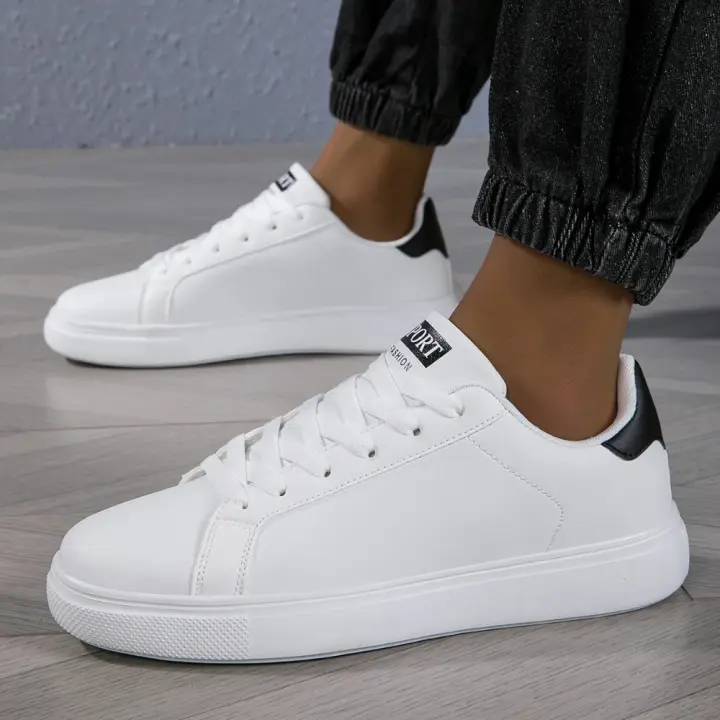 Nuevos zapatos blancos de moda para hombre, zapatos informales para parejas, zapatillas deportivas de alta calidad a la moda que combinan con todo, personalidad - 1