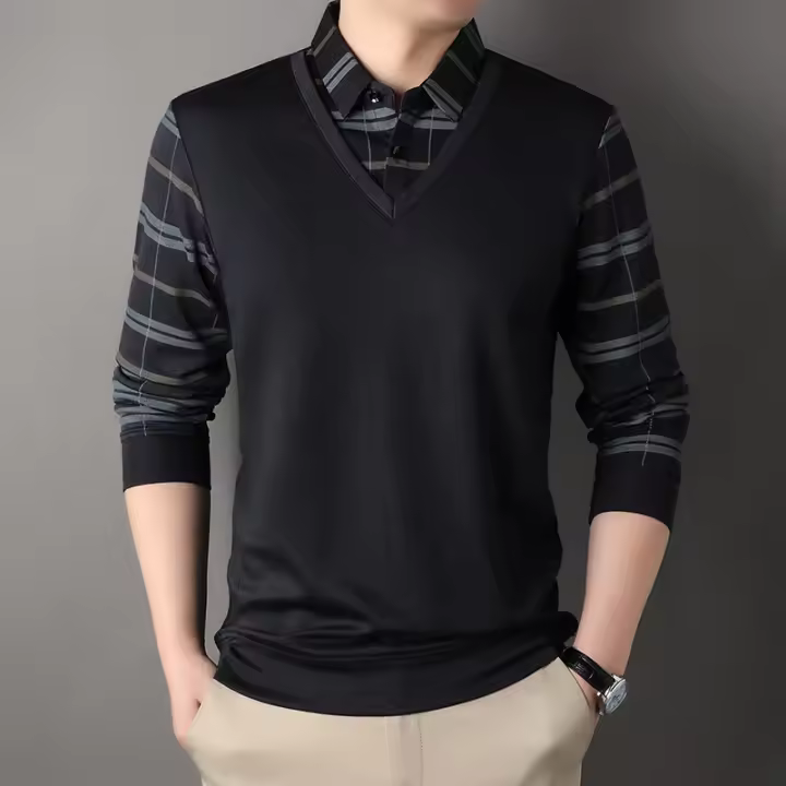 Camisetas para Hombres CASUMANL Moda Casual a Rayas Manga Larga Ropa de Primavera-Otoño - 1
