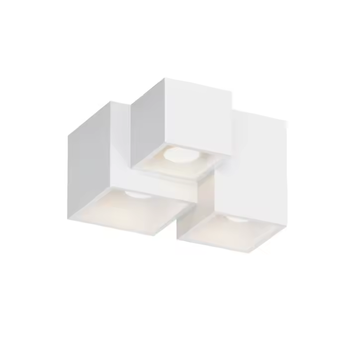 CBJKTX Foco montado en superficie blanca GU10 Foco montado en superficie cuadrada Luz de techo moderna pequeña de yeso de 40W - 1