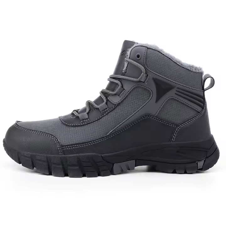 Botas de invierno para hombre, botas de nieve con forro de piel cálido, botines de senderismo antideslizantes - 1