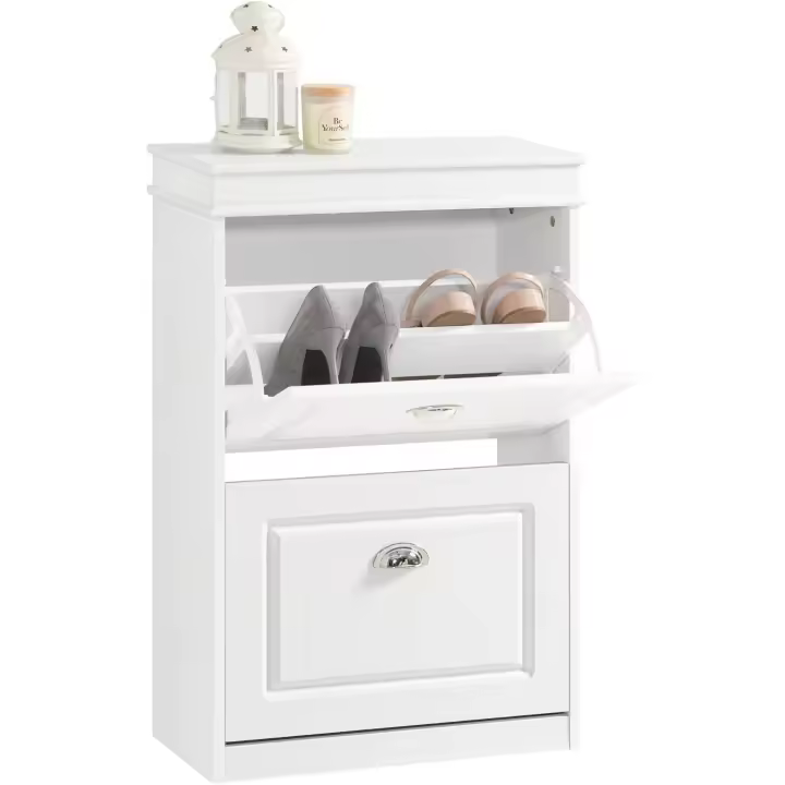 Estante de Almacenamiento para Zapatos Blanco Organizador de Almacenamiento Estrecho de 54x24x83cm - 1
