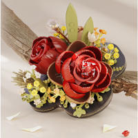 Mini bloque de construcción eterno, cesta de flores rosas, Micro-partículas ensambladas, albañil suculento en maceta, adornos, Juguetes - details 2
