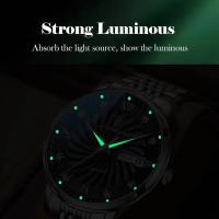 Reloj de Pulsera Luminoso Impermeable POEDAGAR Diseño de Calendario de Cuarzo con Correa de Acero Inoxidable Regalo Perfecto para Hombres, Papá, Amor Joyería de Gafas de Sol - details 2