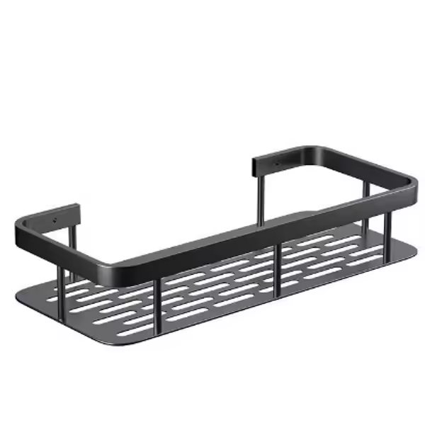 Estante de esquina de montaje en pared para baño, 1 piezas, sin taladro, soporte de almacenamiento para ducha, organizador de maquillaje para champú - 1