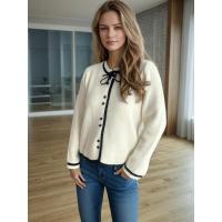 Elegante con cuello redondo y top de ganchillo a rayas sueltas para mujer - details 2