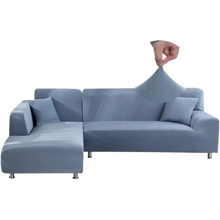 Fundas de sofá Funda de sofá elástica de spandex (3 plazas, gris azul) - 1