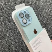 La nueva funda para teléfono móvil Apple 15 con patrón de lichi, funda de cuero con patrón para iPhone 14 Pro Max, lente 13 todo incluido, color sólido 12 para hombre, 16 - details 0
