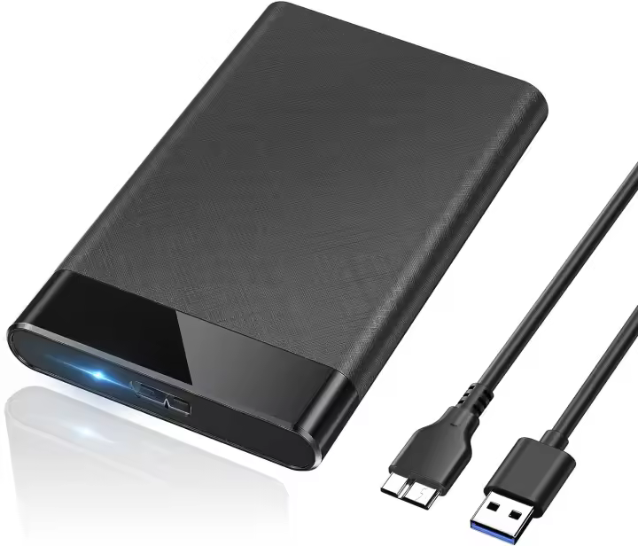 Arcasa-Disco Duro de 2,5 pulgadas, Caja USB C de 6Gbps para HDD, SSD, SATA I/II/III de 7mm y 9,5mm de Altura con Cable USB, soptima UASP y Trim no Requiere Herramientas, Negro - 1