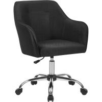 Silla de estudio, giratoria, altura ajustable, carga de 110 kg, marco de acero, tela de algodón-lino transpirable, para estudio, dormitorio, marrón OBG019K01 - details 56