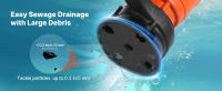 Bomba Sumergible para Aguas Residuales SucceBuy de 550W, Caudal de 18000 L/H, Bomba de Hierro Fundido con Salida de 5.08 cm, Capacidad de Elevación de 10M, Ideal para Drenar Agua en Piscinas, Jardines, Estanques, Sótanos y Áreas Inundadas - details 1