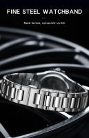 Reloj de hombre resistente al agua de cuarzo con calendario luminoso y correa de acero inoxidable - details 30