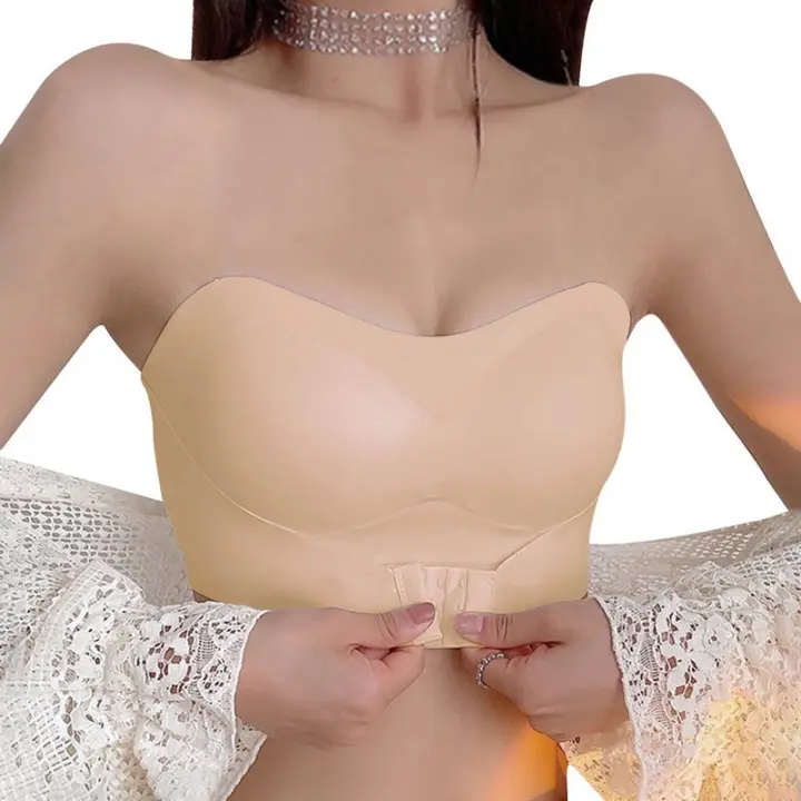 Sujetador Invisible sin Tirantes para Mujer Push up Antideslizante Talla Grande S-XL - 1