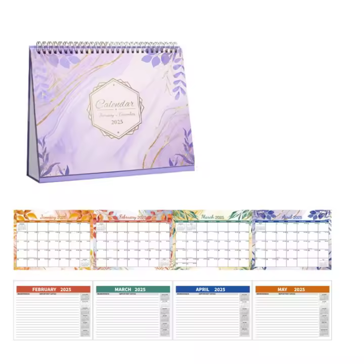 Calendario de escritorio de 12 meses 2025, calendario eficiente de planificación de mesa de cuenta regresiva, organizador de horario exquisito - 1