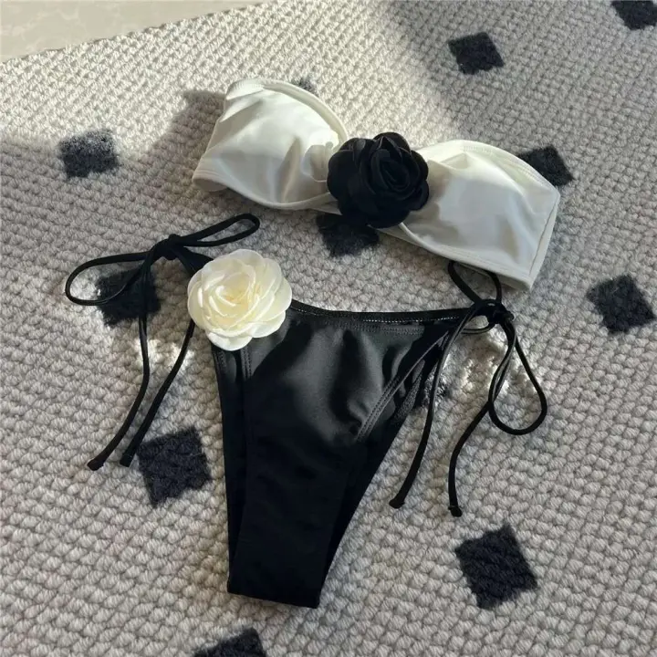 Bikini tanga para mujer, traje de baño brasileño con cordones, conjunto de bikini para mujer 2025 - 1