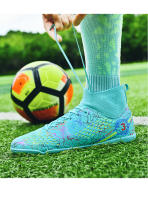 Zapatos de fútbol profesionales FG/TF para adultos, botas de fútbol de Punta larga antideslizantes, tacos altos de tobillo para niños pequeños, zapatillas de fútbol de hierba - details 31