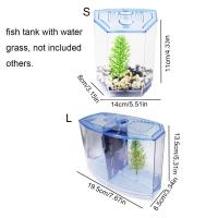Pecera Betta transparente, caja de aislamiento Betta de plástico de doble rejilla individual/doble con caja de aislamiento Betta de hierba de agua - details 0