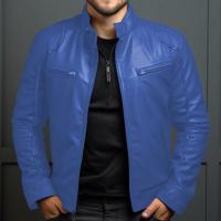 Chaqueta de Cuero de Motocicleta para Hombres en Primavera-Verano Cuello Alto, Estilo Punk, Ligero - details 5