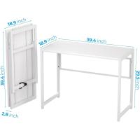 Pequeño Espacio, Ahorrar Espacio Escritorio de Computadora Doméstico, Blanco - details 2