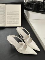 Bolsa de tacón fino de charol puntiagudo cabeza media zapatillas mujer desgaste nueva plata tacón alto medio Toller zapatos individuales - details 37