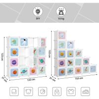 Organizador Modular para Niños 15 Cubos de Plástico para Ropa, Zapatos, Juguetes 153 x 31 x 153 cm - details 11
