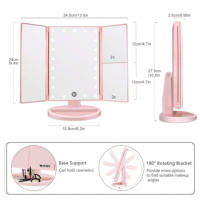 Espejo de Vanidad LED Plegable Luz de Magnificación 1X/2X/3X Rotación de 180° Pantalla Táctil - details 3