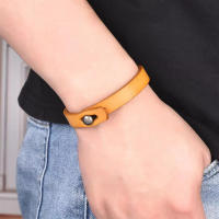 Jiayiqi-pulsera Vintage de cuero genuino para hombre y mujer, brazalete de mano, brazalete Punk, regalo de joyería para pareja - details 20