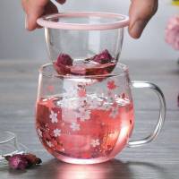 Sakura-taza de vidrio con filtro Infusor de té y tapa, juego de tazas de flores de cerezo, taza de té de flores, vasos para beber, 300Ml - details 3