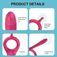 Embalaje privado SEX Vibrador con masajeador de anillo de lengua de manga larga para hombres, estimulación anal del clítoris de 10 frecuencias, juguetes sexuales eróticos para parejas - details 4