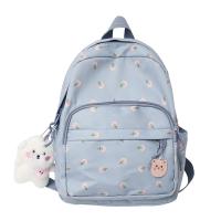 Mochila pequeña de nailon para mujer, morral informal ligero antirrobo con bonito abalorio de oso de felpa, 28GD - details 4