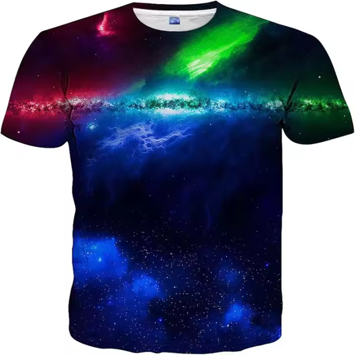 2025 Camiseta 3d de manga corta para hombre, ropa de moda de manga larga, ropa de Color - 1