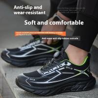 Zapatos de seguridad ligeros de punta de acero Antideslizantes, antipinchazos, antigolpes, con broche giratorio Zapatos de trabajo para hombres - details 3