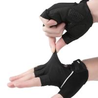 Guantes de motocicleta resistentes al desgaste, manoplas de dedo de carreras de cuero de cabra Vintage, guantes antideslizantes sin dedos para hombre - details 4