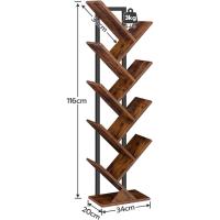Estantería de Libros 9 Niveles, Estantes de Almacenamento, Forma de Árbol, Resistente y Duradera, Ahorro de Espacio, para CD, revistas, Libros, Sala de Estar, Blanco EWT08SJ01G1 - details 25