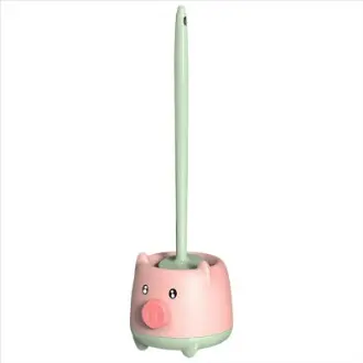 Escobilla y soporte para inodoro, Juego de cepillos de limpieza compactos para el baño, limpieza profunda - 1