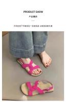 Sandalias planas de suela blanda antideslizantes y resistentes al desgaste de tendencia de color sólido a la moda para mujer - details 13