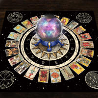 Mantel de Tarot Tela de Altar de Astrología de Rueda del Zodiaco Almohadillas de Tarjetas de Oracle de Hechicería para Decoración del Hogar - details 3