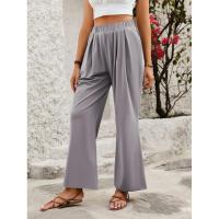 Pantalones sueltos y cómodos de pierna recta, pantalones de mujer con cintura elástica para - details 9