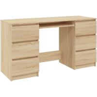 Escritorio Mesa Trabajo Estudio Muebles de Oficina Despacho Ordenador Decoración Capacidad de Almacenamiento de Madera Contrachapada Roble - details 0