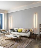 Lámpara de pared larga de línea minimalista nórdica, led, mesita de noche, sala de estar, dormitorio, lámpara de pared interior, blanco - details 0