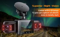Cámara de Tablero T1-pro Grabación de Bucle de 3 Canales 1080P para Coches con 8 Lámparas IR - details 3