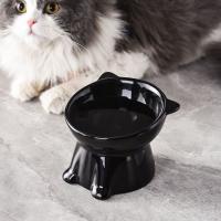 Dispensador de alimentos, cuenco de cerámica para gatos, cuenco de base alta creativo para mascotas, cuenco de alimentación de comida para perros con boca inclinada multiusos, protección del cuello - details 4
