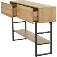 Mueble Consola de Mesa de Entrada de Metal Prensado 2 Cajones y Estante Regulable en Altura - details 3