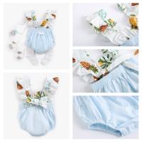 Flores Niña Mono Princesa Verano Bebé Ropa Algodón Recién nacido Mono Para Niña - details 5