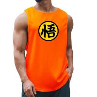 Japanese Anime Logo Wu Font Funny Printed Gym Tank Top Men Bodybuilding Vest Fitness Sleeveless Shirt Mesh Quick Dry Clothing - details 10