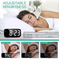 ORIA-Reloj Despertador Digital LED con Control de voz, Despertador de escritorio con pantalla de temperatura y tiempo de repetición, modo nocturno - details 6