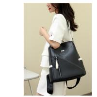 Mochila de Espalda de Cuero Suave con Cremallera Diseño de Parche Liner de Correa Arcuata - details 8