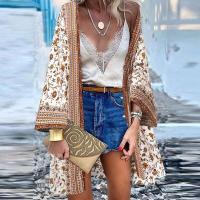 Cárdigan bohemio Vintage de verano, cárdigans tipo kimono de talla grande para mujer, estilo informal holgado, para vacaciones y playa - details 2
