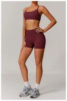 Pantalones cortos de yoga de cintura alta sin costuras, pantalones deportivos para apretar la cintura y levantar la cadera, usados ​​como pantalones cortos para correr - details 4